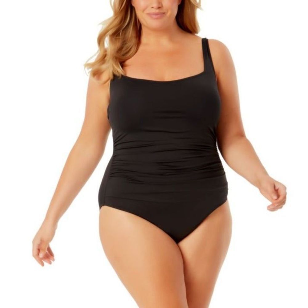 New Anne Cole Women’s Square Neck One Piece Plus Size 20W